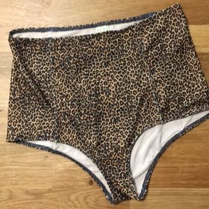 Kortni Jeans high rise swim bottom medium cheetah